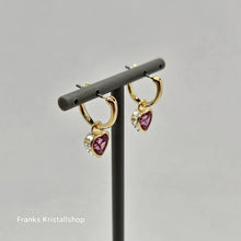 Lade das Bild in den Galerie-Viewer, SWAROVSKI Chroma Drop-Ohrhänger Herz, Rot, Goldlegierungsschicht 5684760