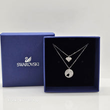 Lade das Bild in den Galerie-Viewer, SWAROVSKI Chaton 2 in 1 Halskette Weiß, Rhodiniert 5481478