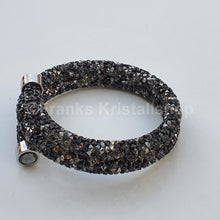 Lade das Bild in den Galerie-Viewer, SWAROVSKI Crystaldust Doppel Armreif Größe M Dark Crystal 5255909 oU