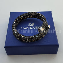 Lade das Bild in den Galerie-Viewer, SWAROVSKI Crystaldust Doppel Armreif Größe M Dark Crystal 5255909 oU
