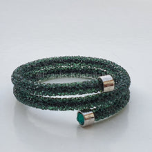 Lade das Bild in den Galerie-Viewer, SWAROVSKI Crystaldust Doppel Armreif Größe M Grün 5250687 oU