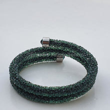 Lade das Bild in den Galerie-Viewer, SWAROVSKI Crystaldust Doppel Armreif Größe M Grün 5250687 oU