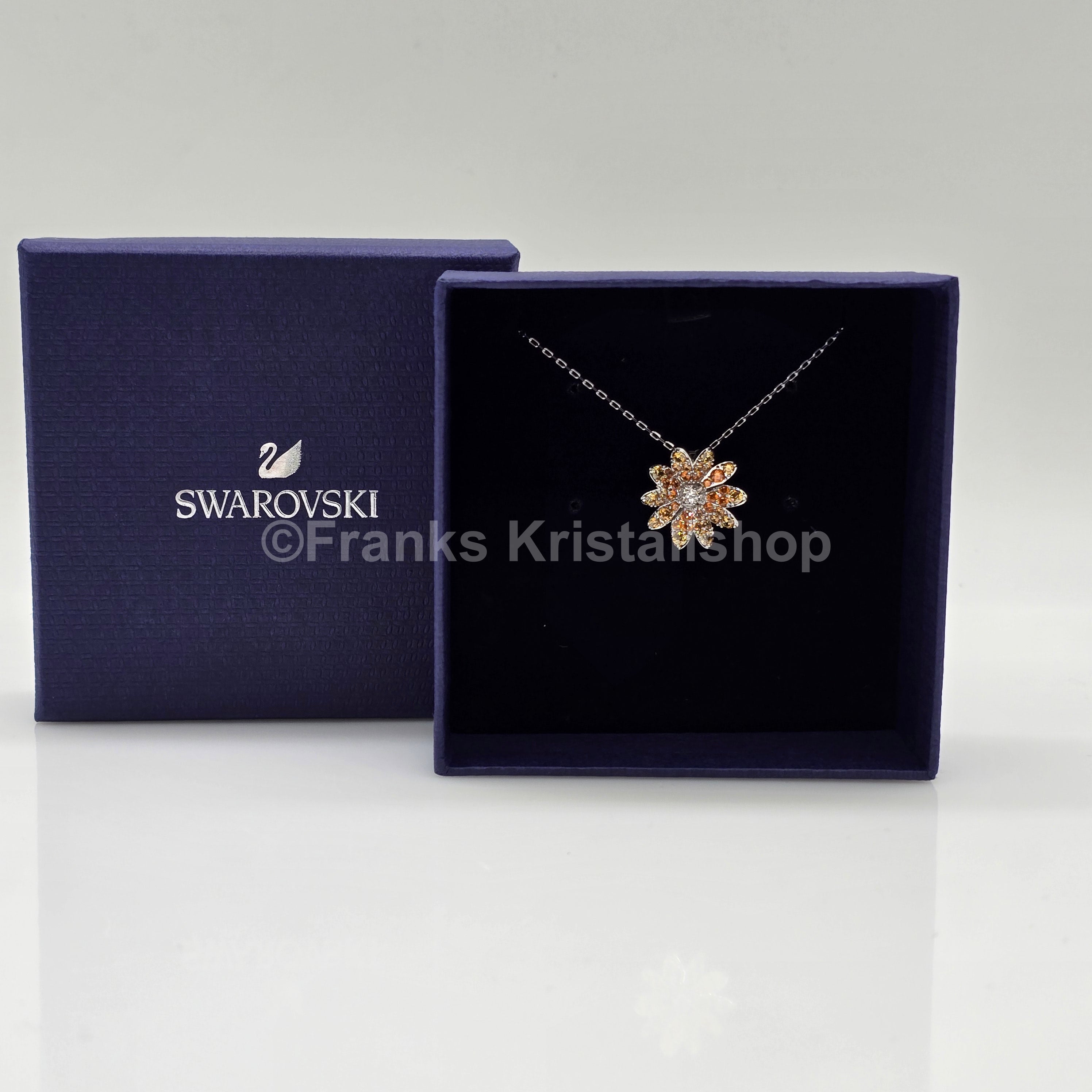 SWAROVSKI Eternal Flower Necklace, Flower Yellow, Rhodium Plated