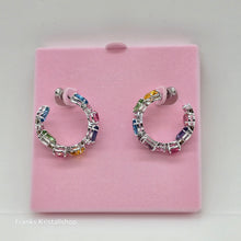 Lade das Bild in den Galerie-Viewer, SWAROVSKI Gema Kreolen Asymmetrisches Design, Mehrfarbig, Rhodiniert 5692412