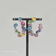 Lade das Bild in den Galerie-Viewer, SWAROVSKI Gema Kreolen Asymmetrisches Design, Mehrfarbig, Rhodiniert 5692412