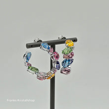 Lade das Bild in den Galerie-Viewer, SWAROVSKI Gema Kreolen Asymmetrisches Design, Mehrfarbig, Rhodiniert 5692412