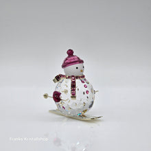Lade das Bild in den Galerie-Viewer, SWAROVSKI Holiday Cheers Dulcis Schneemann auf Ski Pink 5687121