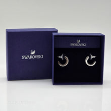 Lade das Bild in den Galerie-Viewer, SWAROVSKI Hyperbola Kreolen Ohrringe Weiß, Rhodiniert Mini Hoop 5646725