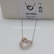 Lade das Bild in den Galerie-Viewer, Swarovski Hyperbola Herz Halskette 2 Herzen, Weiß, Metallmix 5518868