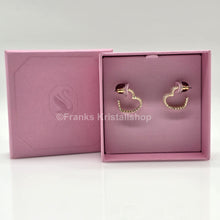 Lade das Bild in den Galerie-Viewer, Swarovski Matrix Kreolen Herz Ohrringe, Klein, Weiß, Goldlegierungsschicht 5693512