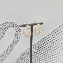 Lade das Bild in den Galerie-Viewer, Swarovski Matrix Kreolen Herz Ohrringe, Klein, Weiß, Goldlegierungsschicht 5693512