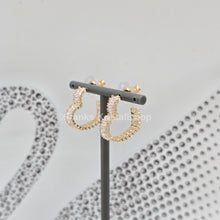 Lade das Bild in den Galerie-Viewer, Swarovski Matrix Kreolen Herz Ohrringe, Klein, Weiß, Goldlegierungsschicht 5693512