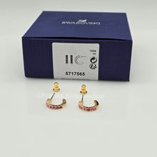 Lade das Bild in den Galerie-Viewer, SWAROVSKI Mini Hoop Kreolen Ohrringe Rosa, Goldlegierung 5717565
