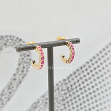 Lade das Bild in den Galerie-Viewer, SWAROVSKI Mini Hoop Kreolen Ohrringe Rosa, Goldlegierung 5717565