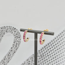 Lade das Bild in den Galerie-Viewer, SWAROVSKI Mini Hoop Kreolen Ohrringe Rosa, Goldlegierung 5717565