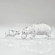 Lade das Bild in den Galerie-Viewer, SWAROVSKI Nilpferd Mutter und Kind 5135920 oU