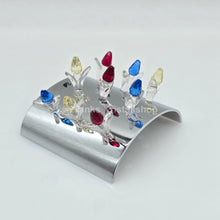 Lade das Bild in den Galerie-Viewer, SWAROVSKI SCS Ständer mit 9 Tulpen Mini Blau, Rot, Gelb 600349 + 289288 oV