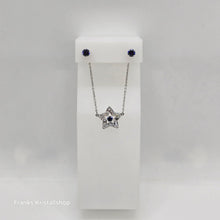 Lade das Bild in den Galerie-Viewer, SWAROVSKI Stella Set Ohrstecker und Halskette Stern, Blau, Rhodiniert 5646762