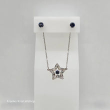 Lade das Bild in den Galerie-Viewer, SWAROVSKI Stella Set Ohrstecker und Halskette Stern, Blau, Rhodiniert 5646762