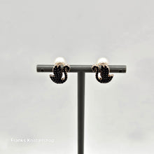 Lade das Bild in den Galerie-Viewer, SWAROVSKI Swan Ohrstecker Schwan, Schwarz, Roségold-Legierung. 5684608