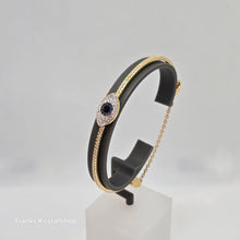 Lade das Bild in den Galerie-Viewer, SWAROVSKI Symbolica Armreif Böser Blick, Blau, M Goldlegierungsschicht 5692171