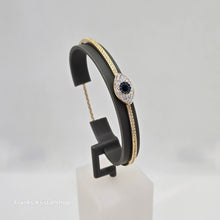 Lade das Bild in den Galerie-Viewer, SWAROVSKI Symbolica Armreif Böser Blick, Blau, M Goldlegierungsschicht 5692171