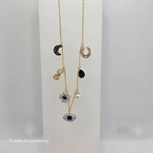 Lade das Bild in den Galerie-Viewer, SWAROVSKI Symbolica Halsband Kristallperle, Mond, Unendlichkeitssymbol, Glücksklee, Augensymbol und Hufeisen, Blau, Goldlegierungsschicht 5692164