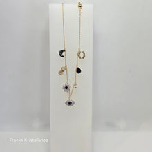Lade das Bild in den Galerie-Viewer, SWAROVSKI Symbolica Halsband Kristallperle, Mond, Unendlichkeitssymbol, Glücksklee, Augensymbol und Hufeisen, Blau, Goldlegierungsschicht 5692164