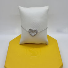 Lade das Bild in den Galerie-Viewer, SWAROVSKI Una Herz Armband Schwanenherz Mittel Weiß Rhodiniert 5625534