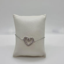 Lade das Bild in den Galerie-Viewer, SWAROVSKI Una Herz Armband Schwanenherz Mittel Weiß Rhodiniert 5625534