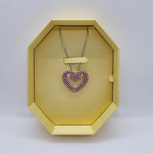 Lade das Bild in den Galerie-Viewer, SWAROVSKI Sublima Herz Kette Schwanenherz Groß Rosa Rhodiniert 5631931