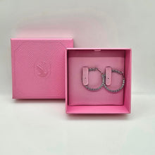 Lade das Bild in den Galerie-Viewer, SWAROVSKI Matrix Kreolen Blau Rhodiniert 5647446