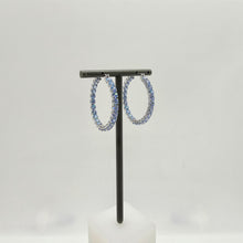 Lade das Bild in den Galerie-Viewer, SWAROVSKI Matrix Kreolen Blau Rhodiniert 5647446