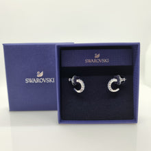 Lade das Bild in den Galerie-Viewer, SWAROVSKI Mini Hoop Kreolen Ohrringe Blau, Rhodiniert 5073036