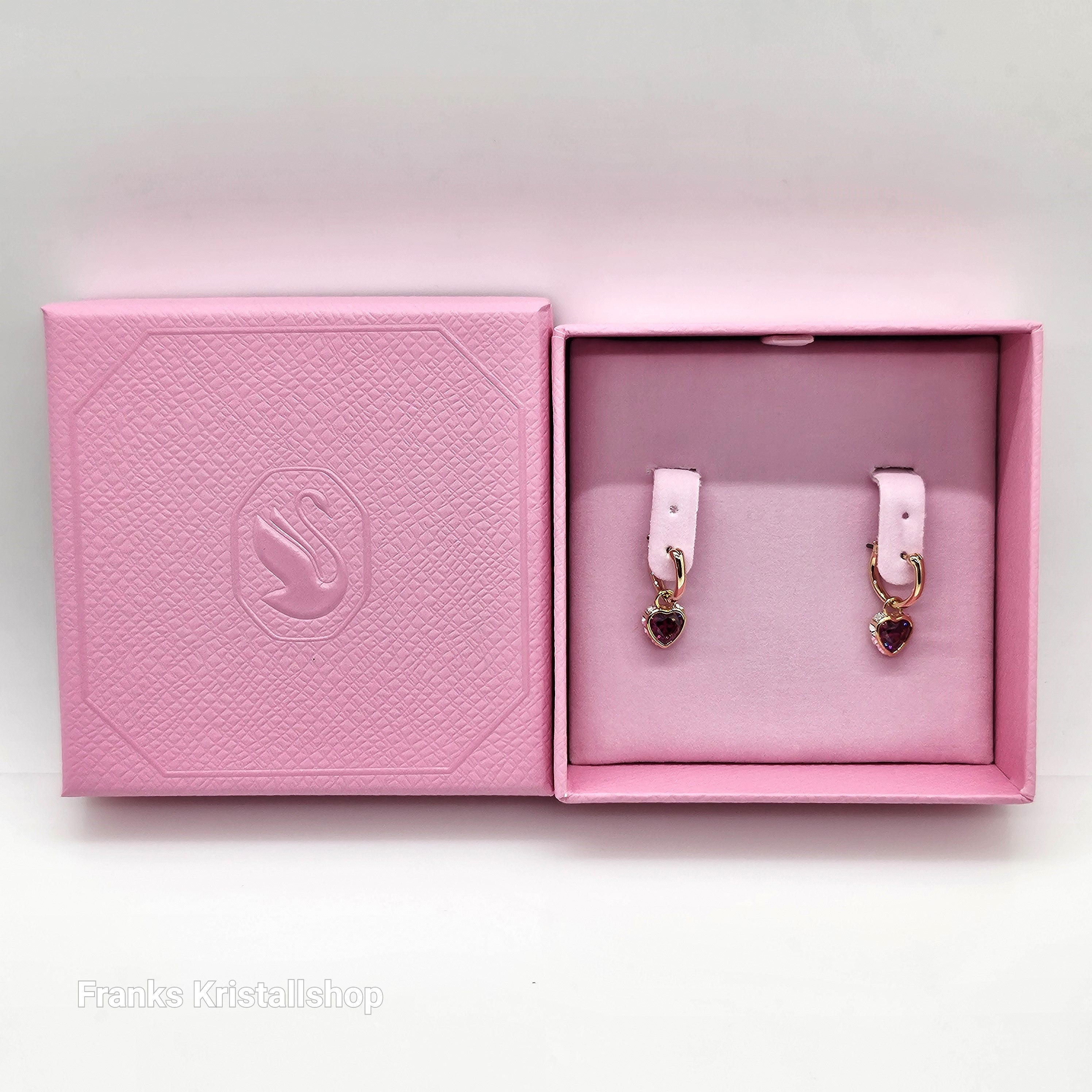 SWAROVSKI Chroma Drop-Ohrhänger Herz, Rot, Goldlegierungsschicht 5684760