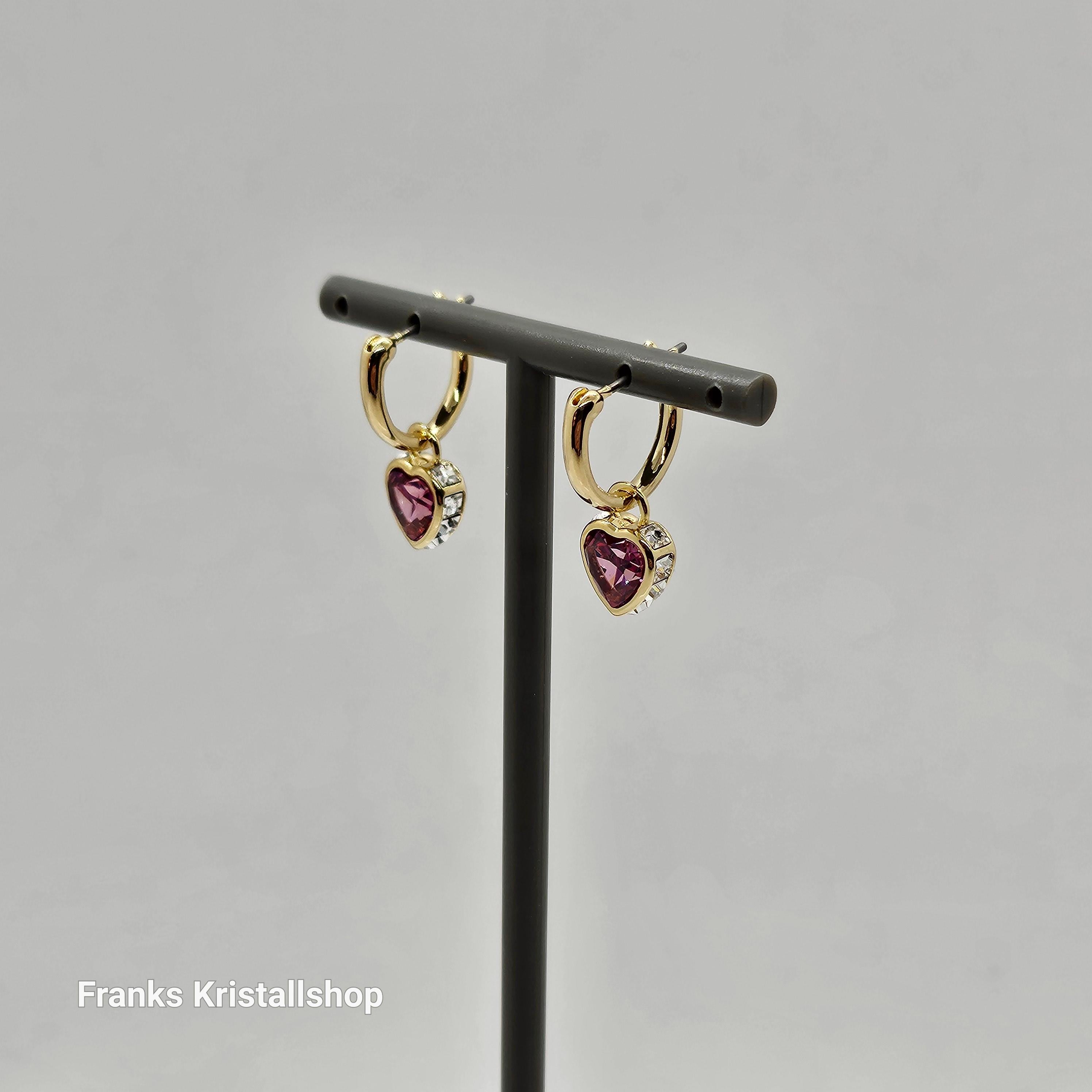 SWAROVSKI Chroma Drop-Ohrhänger Herz, Rot, Goldlegierungsschicht 5684760