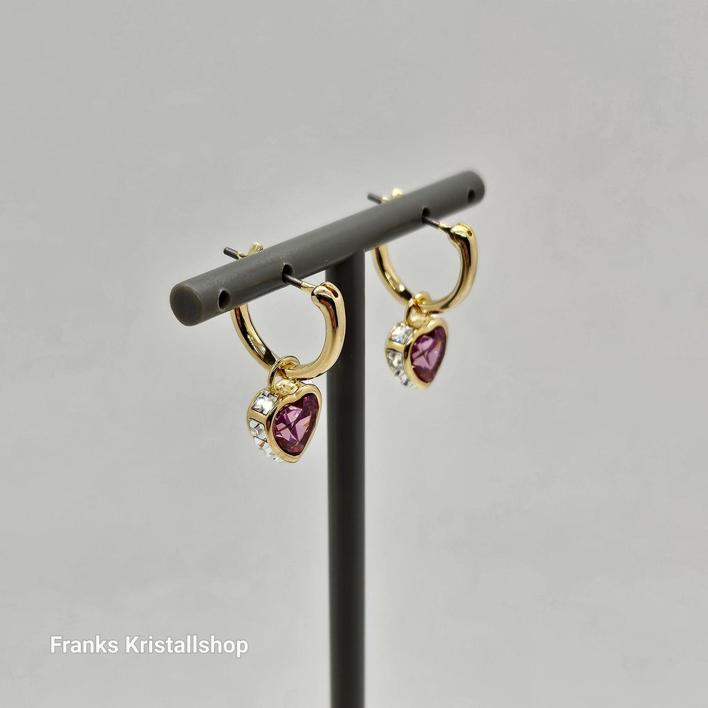SWAROVSKI Chroma Drop-Ohrhänger Herz, Rot, Goldlegierungsschicht 5684760