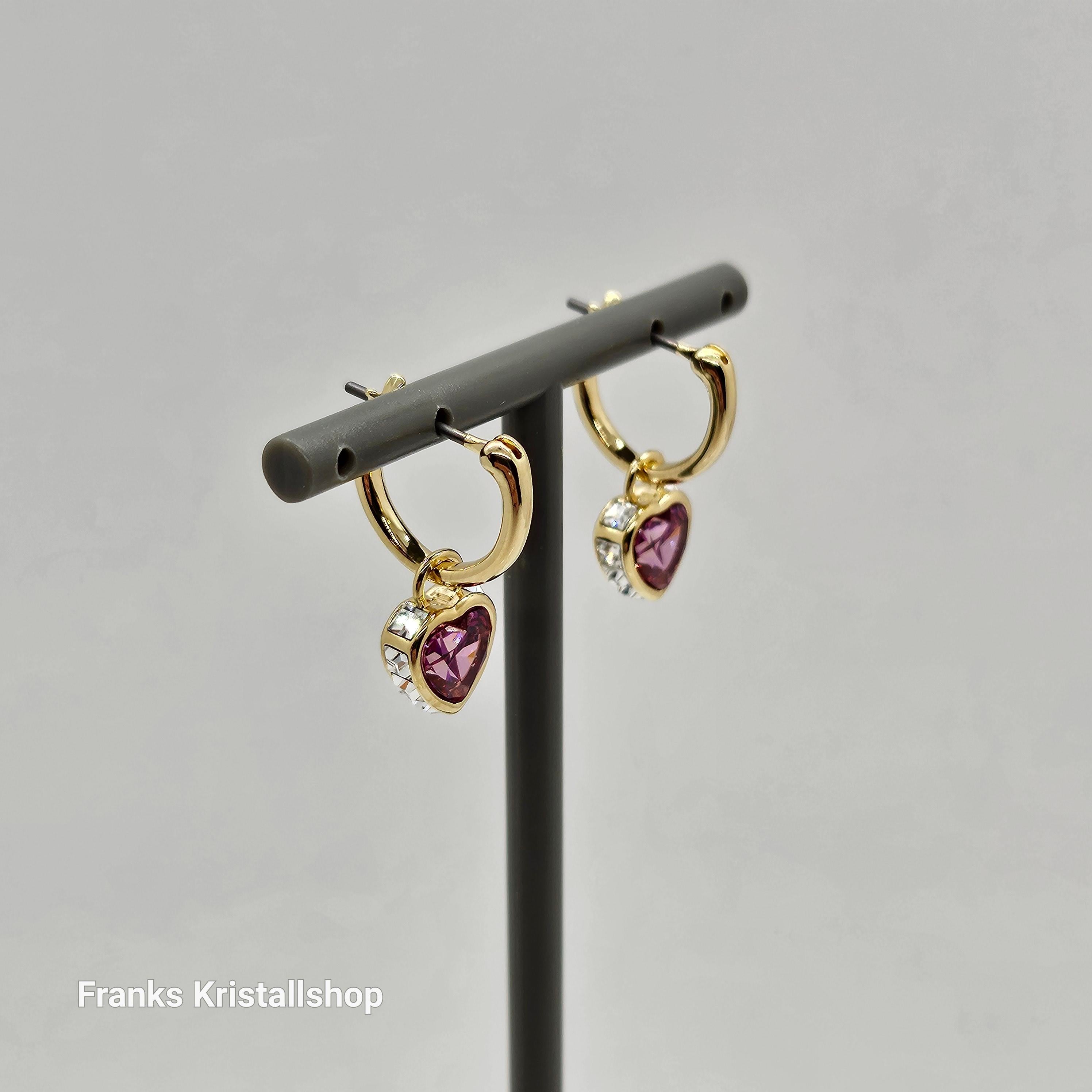 SWAROVSKI Chroma Drop-Ohrhänger Herz, Rot, Goldlegierungsschicht 5684760