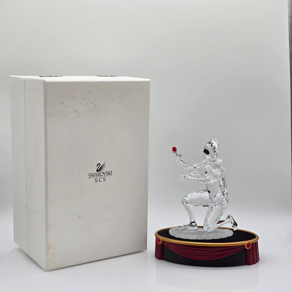 SWAROVSKI SCS Jahresfigur 2001 Harlekin mit Namenschild und Gratis-Sockel 254044