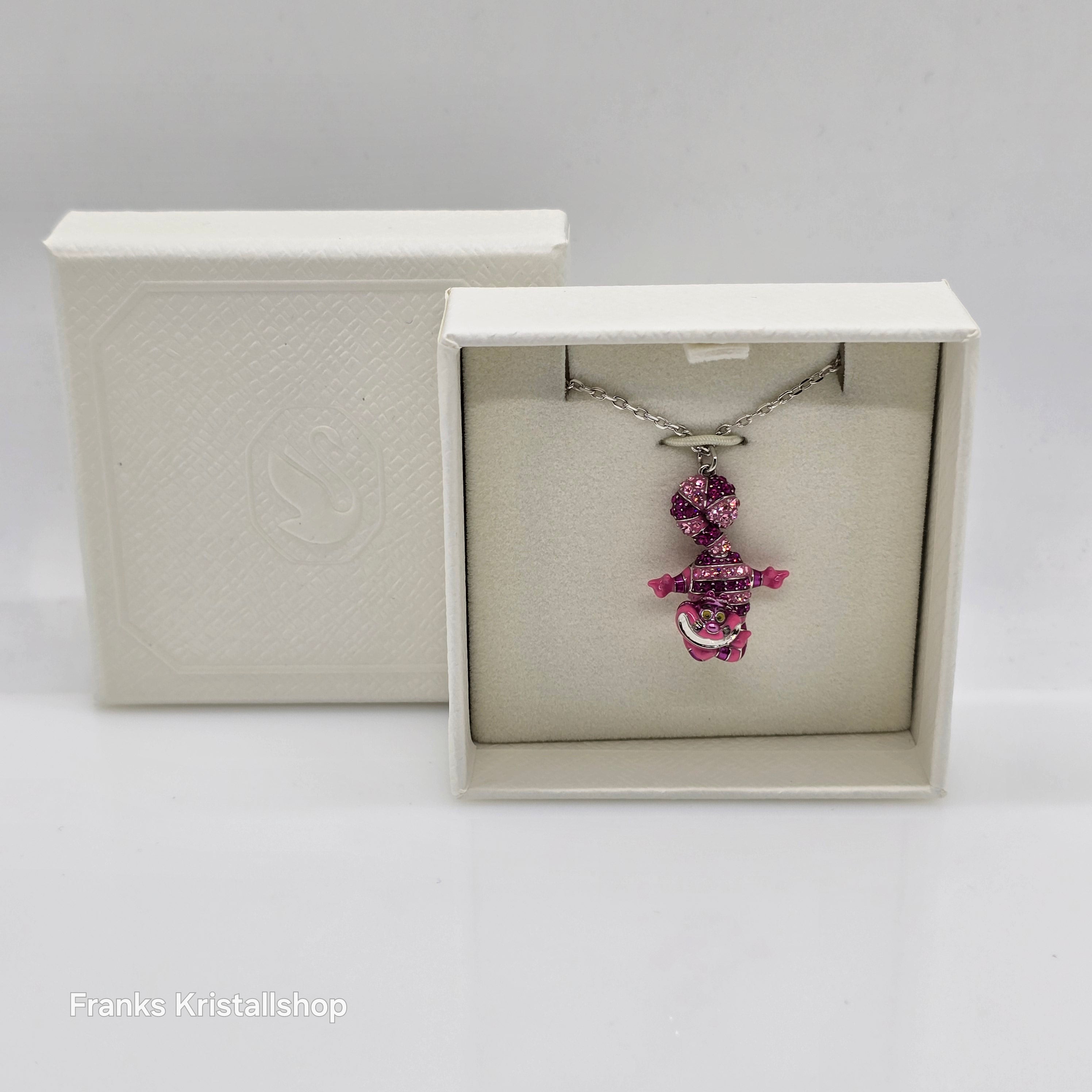 SWAROVSKI Alice in Wonderland Halskette Grinsekatze, Rosa, Rhodiniert 5682809