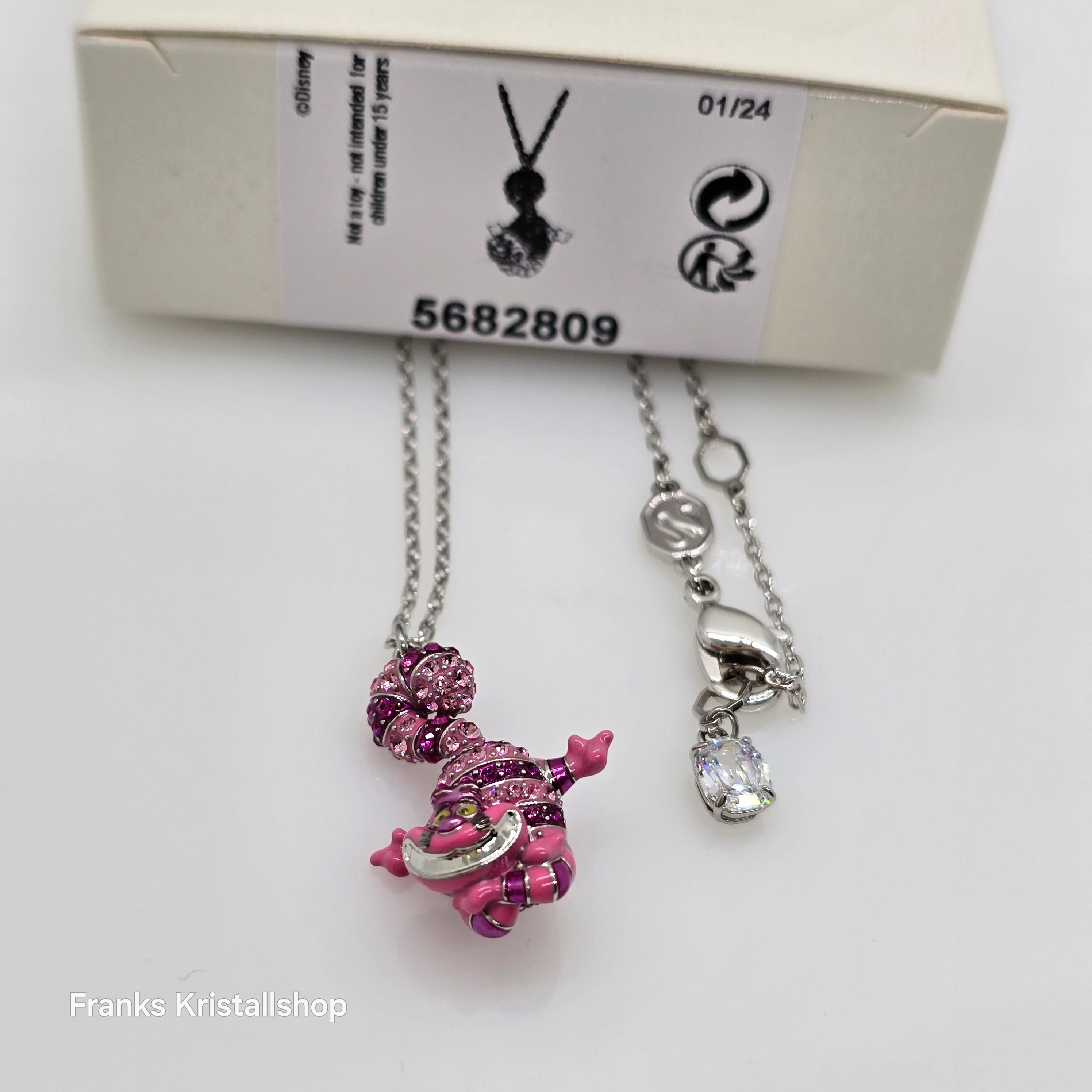 SWAROVSKI Alice in Wonderland Halskette Grinsekatze, Rosa, Rhodiniert 5682809