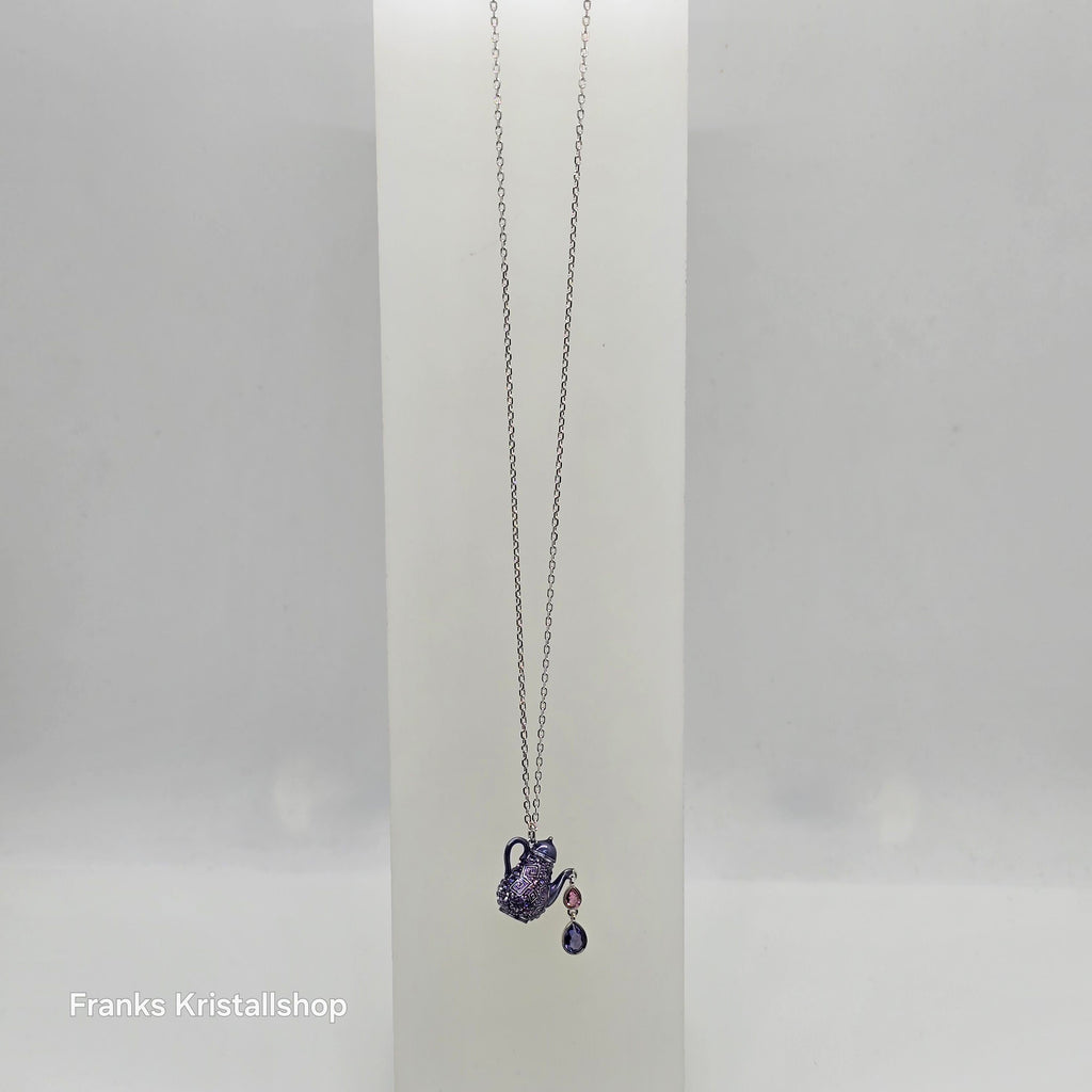 SWAROVSKI Alice in Wonderland Halskette Teekanne, Violett, Rhodiniert 5682807
