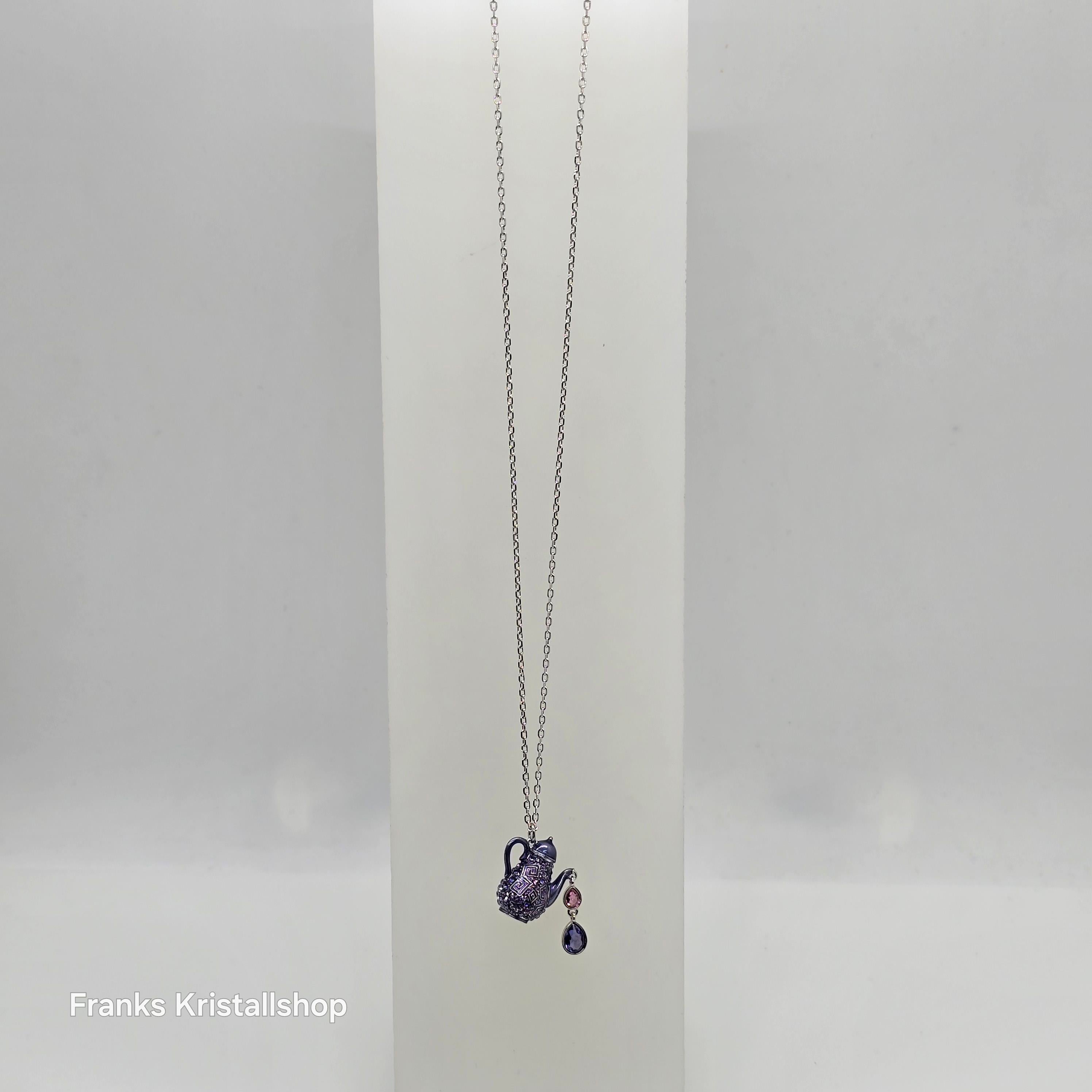 SWAROVSKI Alice in Wonderland Halskette Teekanne, Violett, Rhodiniert 5682807