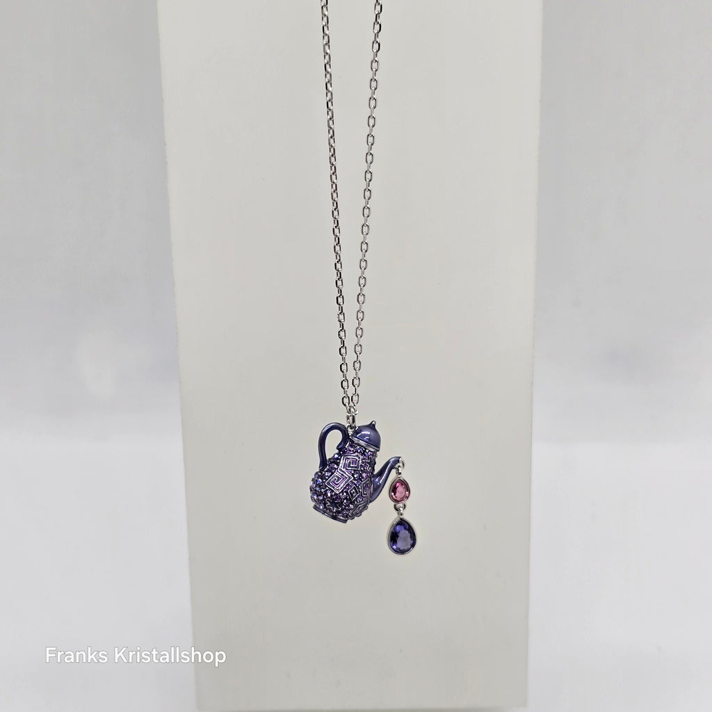SWAROVSKI Alice in Wonderland Halskette Teekanne, Violett, Rhodiniert 5682807