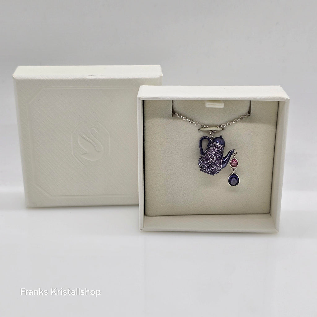 SWAROVSKI Alice in Wonderland Halskette Teekanne, Violett, Rhodiniert 5682807
