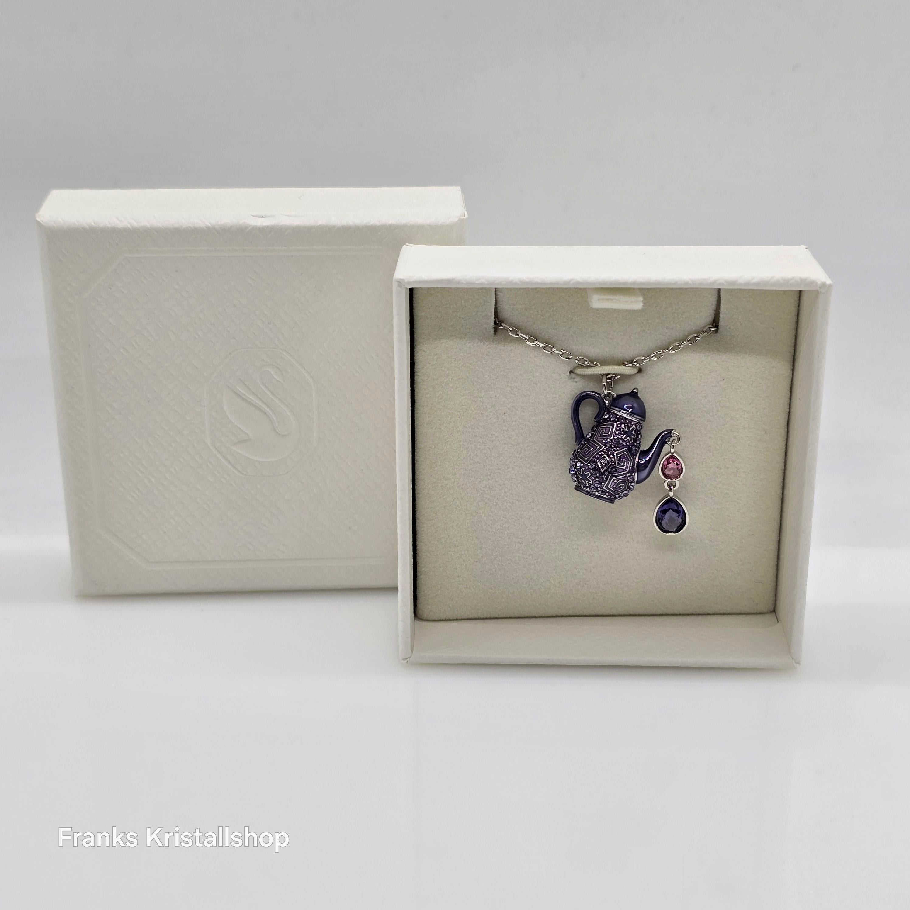 SWAROVSKI Alice in Wonderland Halskette Teekanne, Violett, Rhodiniert 5682807