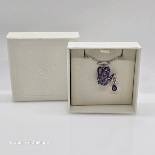 SWAROVSKI Alice in Wonderland Halskette Teekanne, Violett, Rhodiniert 5682807