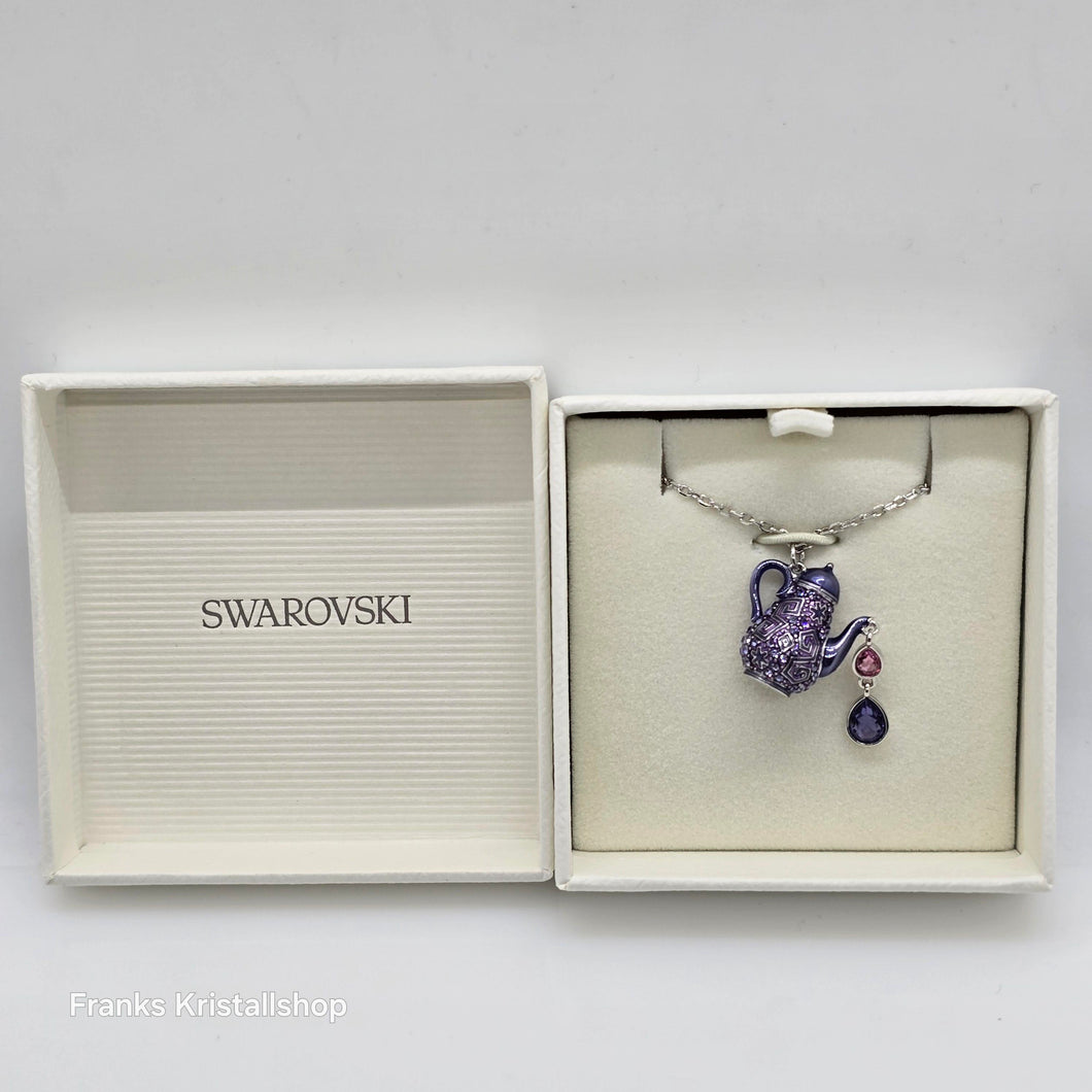 SWAROVSKI Alice in Wonderland Halskette Teekanne, Violett, Rhodiniert 5682807