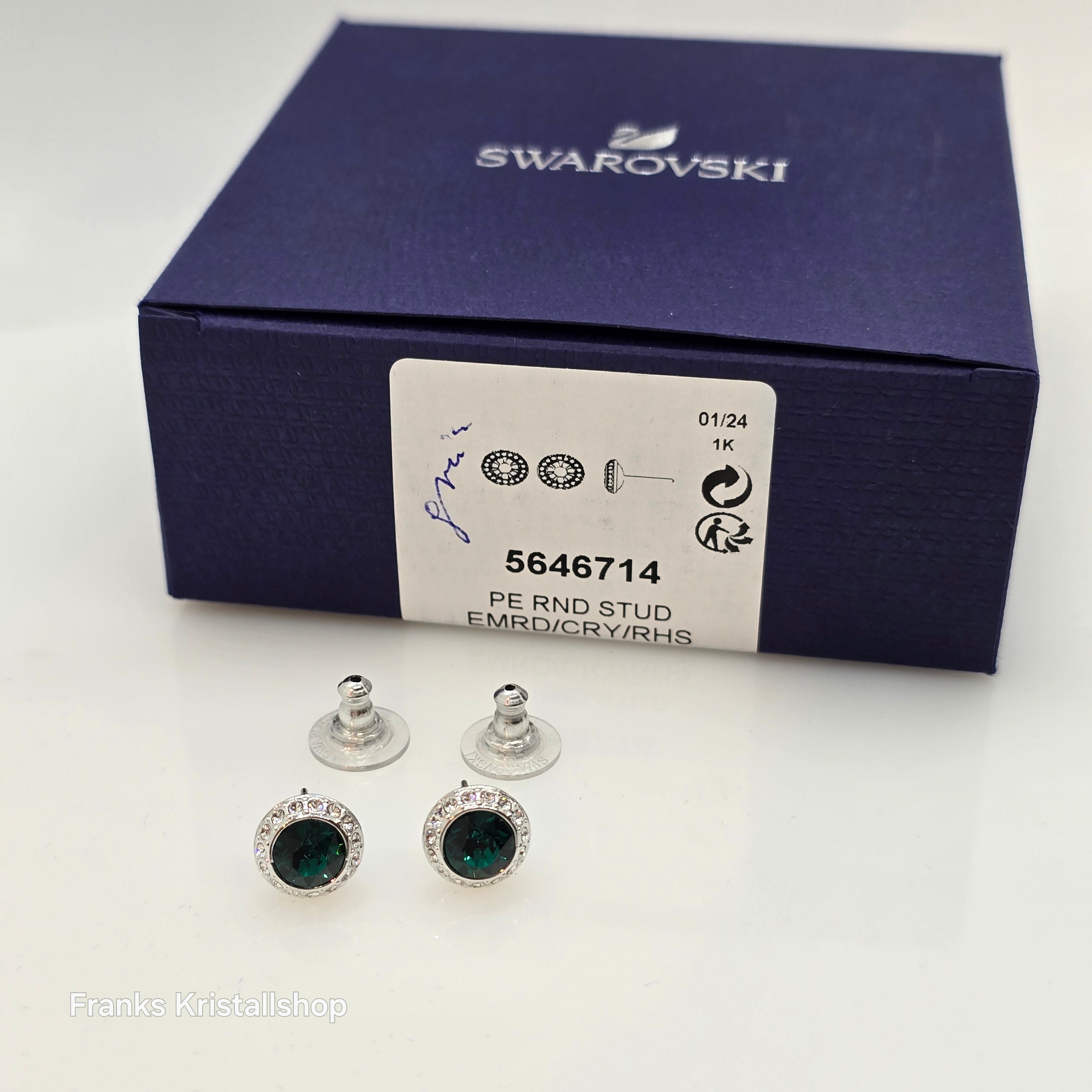 SWAROVSKI Angelic Ohrstecker, Grün, Rhodiniert 5646714