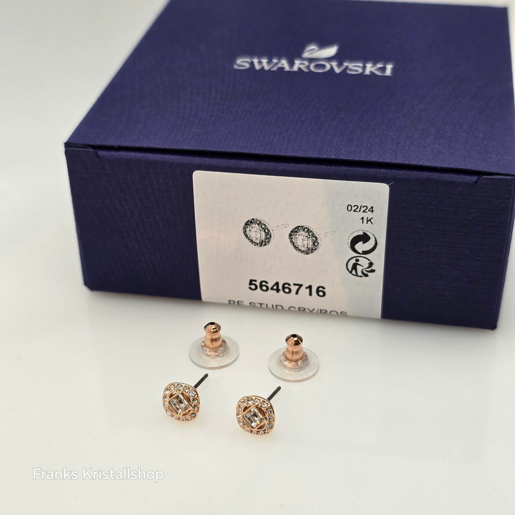 SWAROVSKI Angelic Square Ohrstecker, Weiß, Roségold-Legierungsschicht 5646716